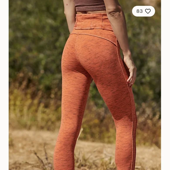 NWT FP MOVEMENT Free People High-Rise Leggings Coral Haze - Picture 3 of 7